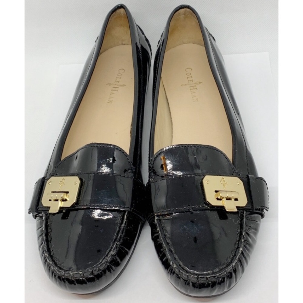 Cole Haan Black Patent Leather Loafer Shoes 7.5